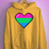 Polysexual Pride 8-Bit Pixel Heart Hoodie - Mustard
